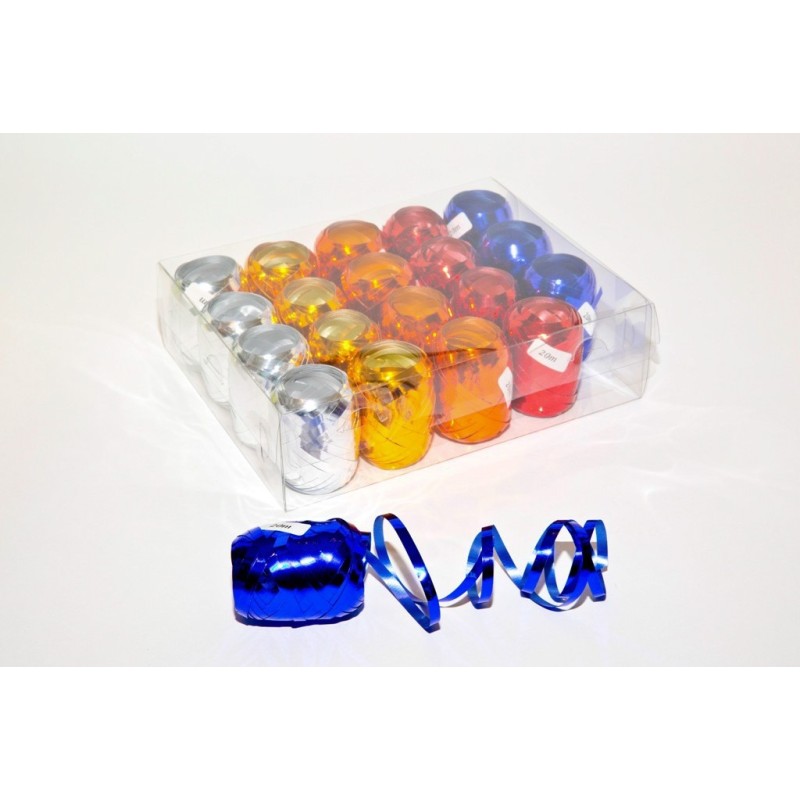 WSTĄŻKA PP METALICZNA "KOKONY - MIX KOLORÓW" 0,5cm/20m