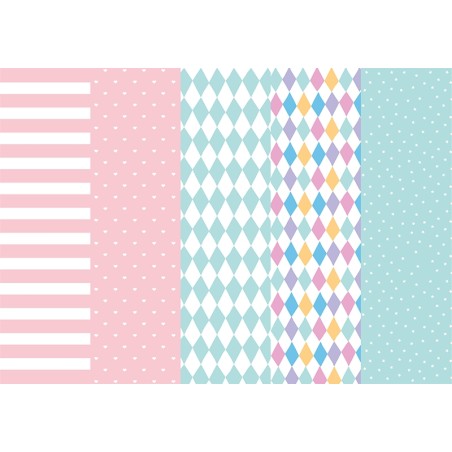 PAPIER OZDOBNY ZE WZOREM "GWIAZDKI" 68,5cm/1m