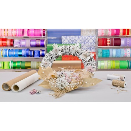 PAPIER DEKORACYJNY KARBOWANY "NATURALNY" 50cm/10m