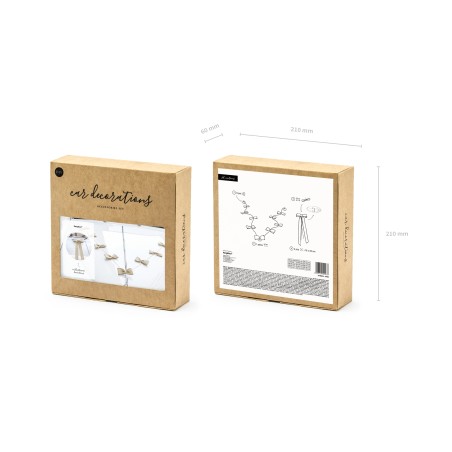 ZESTAW DEKORACJI SAMOCHODOWYCH - KOKARDKI JUTOWE