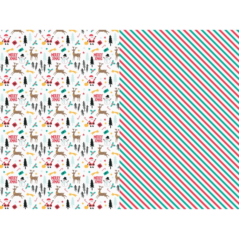 PAPIER OZDOBNY "MERRY XMAS" - 2 ARKUSZE O WYMIARACH: 70cm/2m