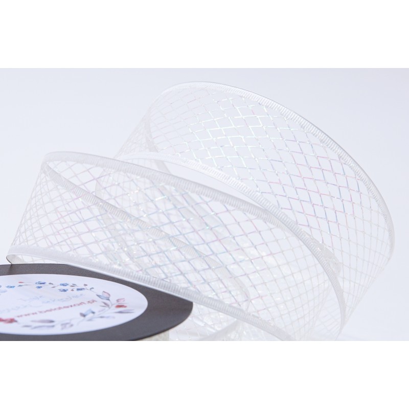 WSTĄŻKA Z DRUCIKIEM - SIATKA OPALIZUJĄCA ZE WZOREM "PLASTER MIODU" 4cm/10m