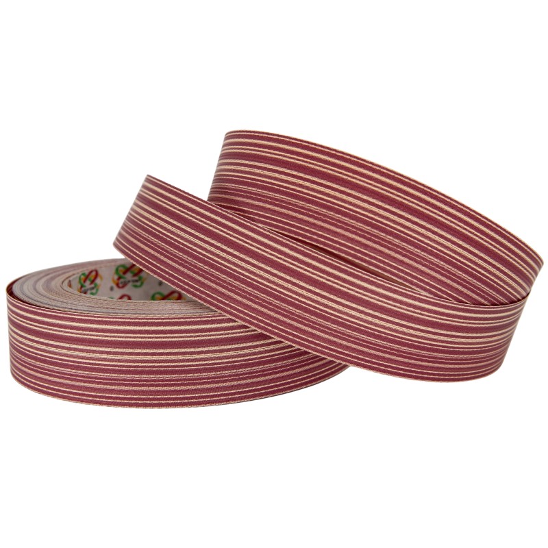 WSTĄŻKA PP MATOWA DRUKOWANA DWUSTRONNIE ZE WZOREM "PRĄŻKI" 3cm/50yd