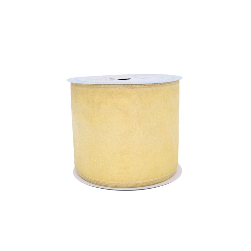 WSTĄŻKA SZYFONOWA OBSZYTA Z DRUCIKIEM "KRYSZTAŁEK" 10cm/5m