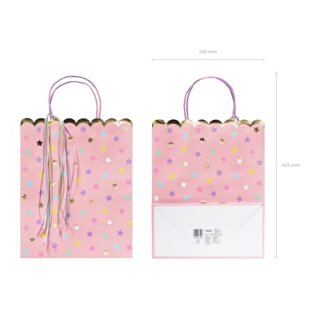 TOREBKA NA PREZENTY "GWIAZDKI" 22cm/23cm/8cm